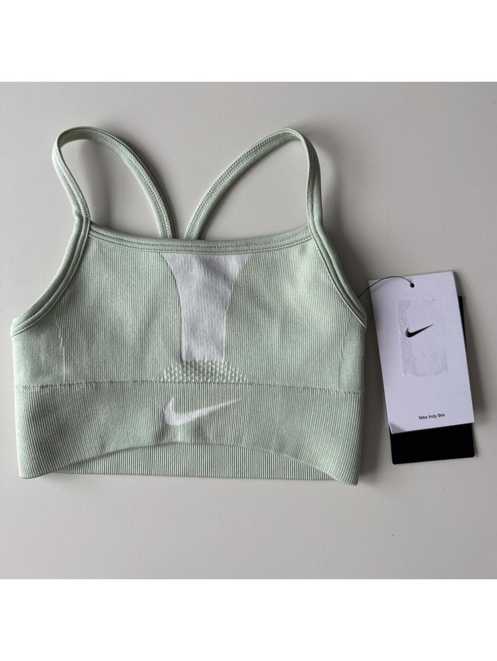 NWT Nike Kids  DD7958-222 Girls Sports Bra Bralette Size XS Light Green